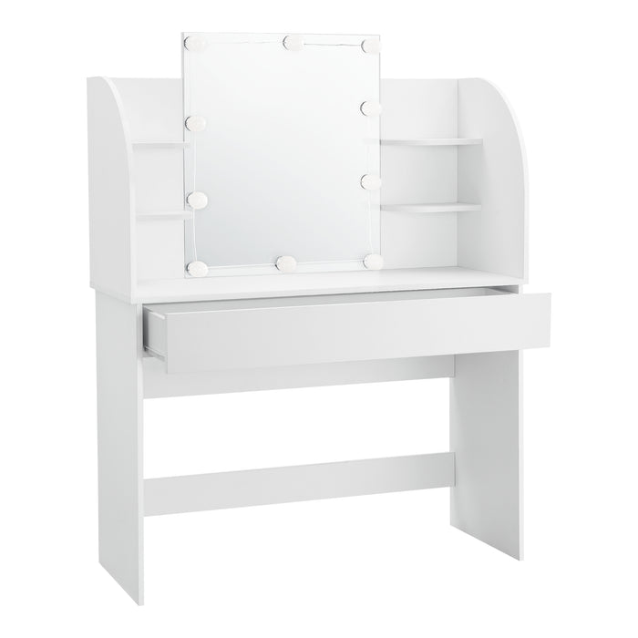 Tavolo da Toeletta Köla con LED - Bianco [en.casa]