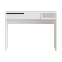 Tavolo da Trucco Vesanto con Cassetto e Scomparto Aperto - Bianco  [en.casa]