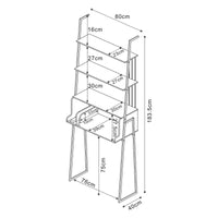 Set Storfjord Composto di Scrivania con Ripiani in Alto Mobile TV - Nero [en.casa]