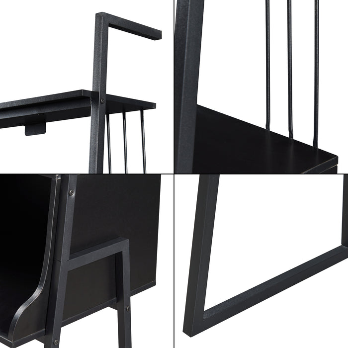 Scrivania Storfjord a Scala con Ripiani - Nero [en.casa]