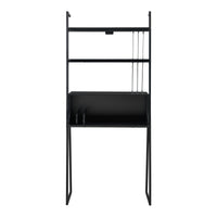 Set Storfjord Composto di Scrivania con Ripiani in Alto e 2 Scaffali a Scala - Nero [en.casa]