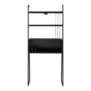 Set Storfjord Composto di Scrivania con Ripiani in Alto Mobile TV e 2 Scaffali a Scala - Nero [en.casa]