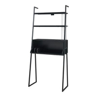 Set Storfjord Composto di Scrivania con Ripiani in Alto Mobile TV e 2 Scaffali a Scala - Nero [en.casa]