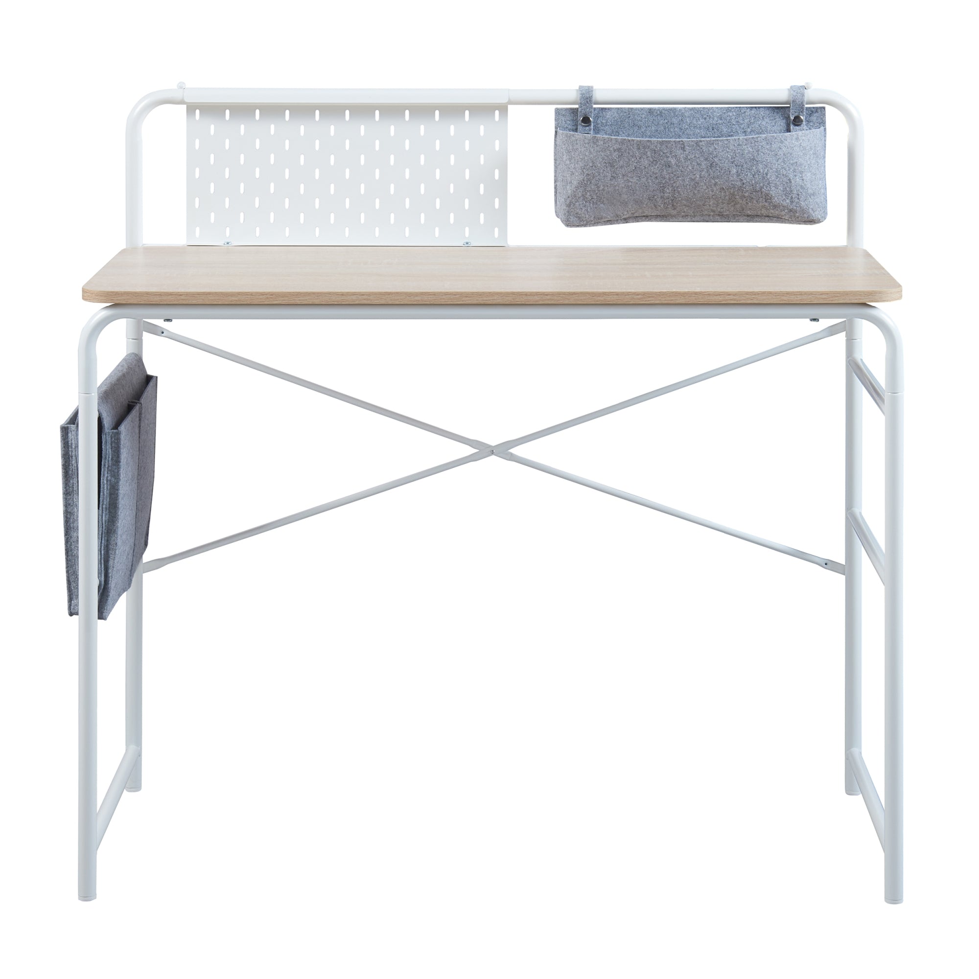 Scrivania Dyrøy con Piano in Effetto Rovere 98 x 46 cm [en.casa]