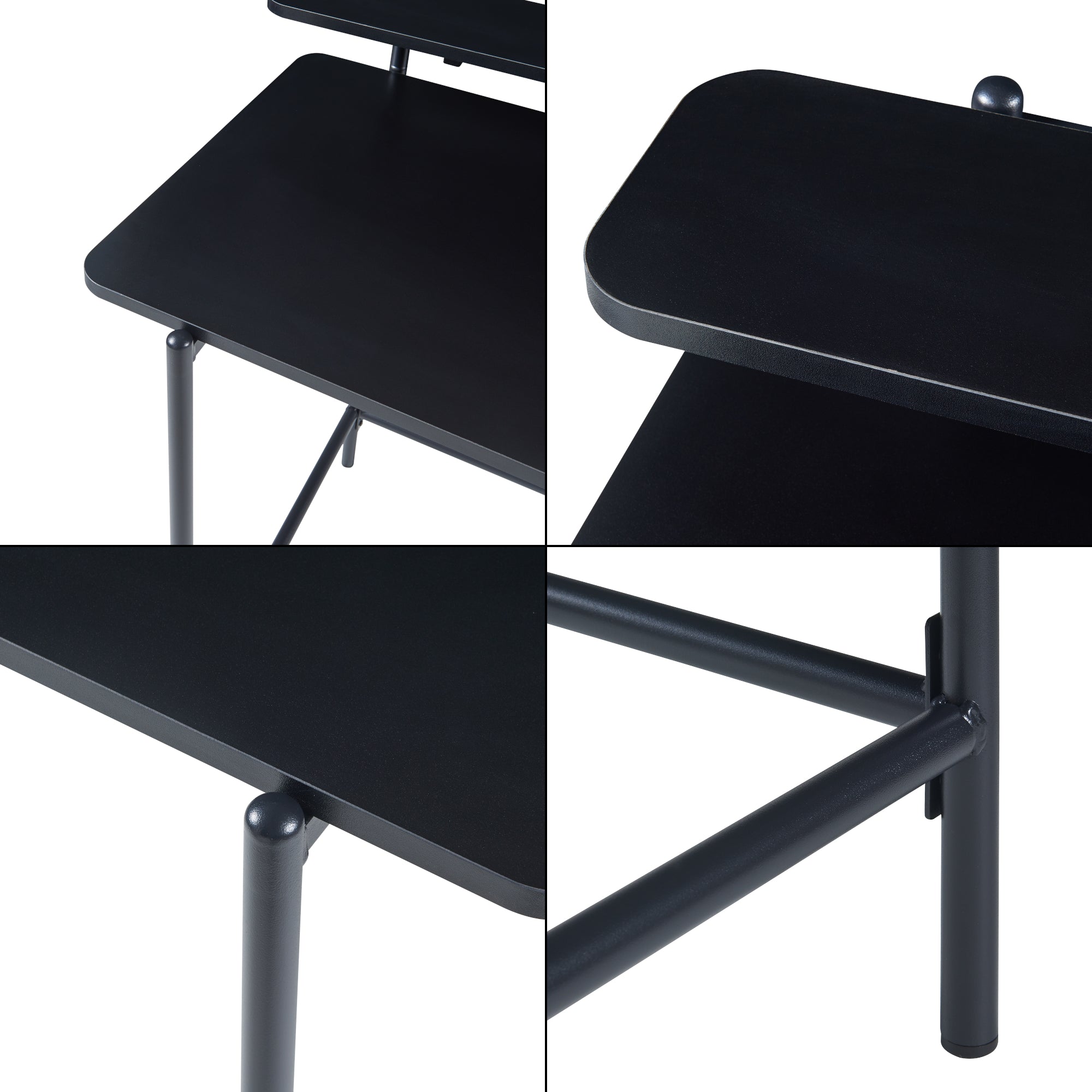 Scrivania Samnanger con Ripiano in Alto 120 x 55 x 88 cm -  Nero [en.casa]