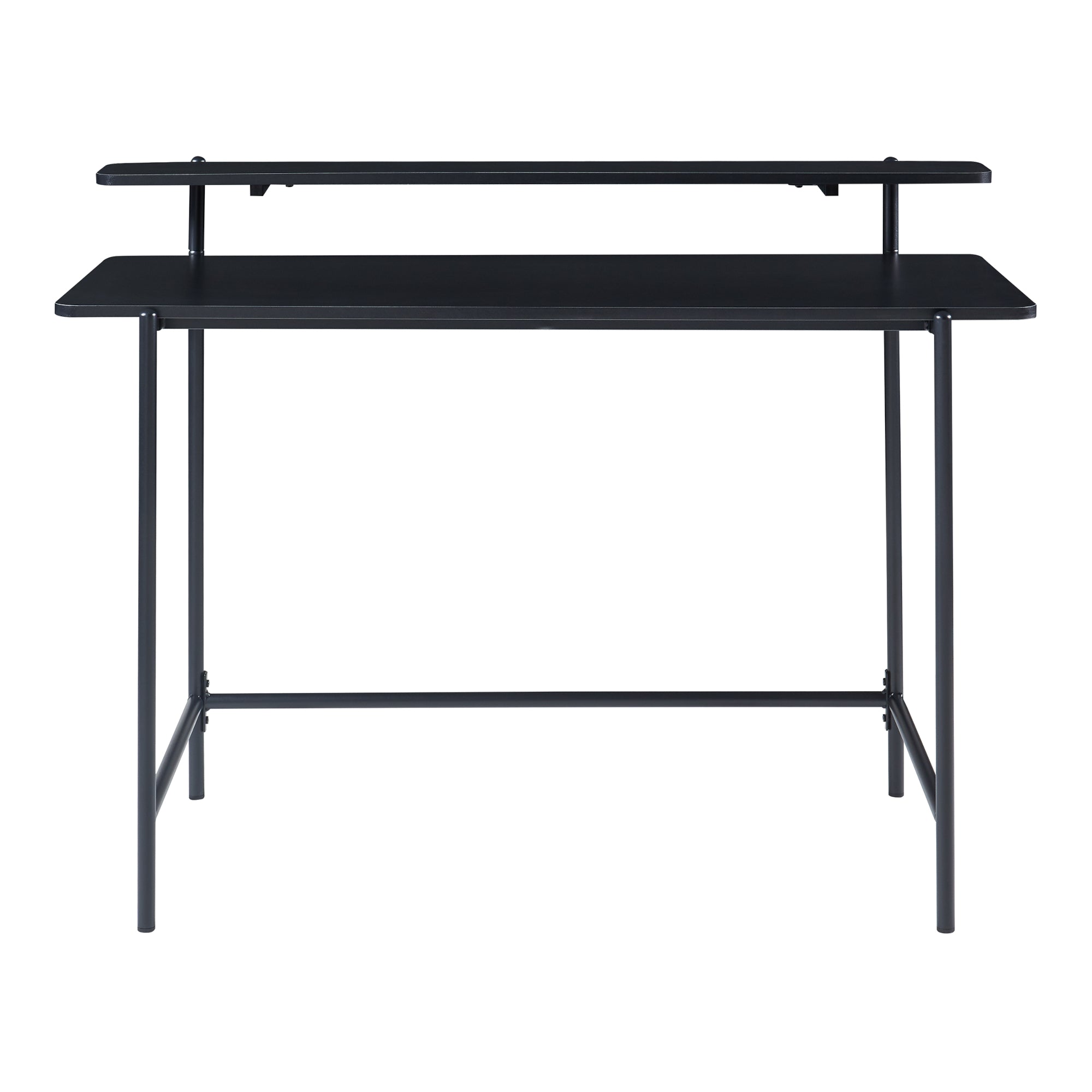 Scrivania Samnanger con Ripiano in Alto 120 x 55 x 88 cm -  Nero [en.casa]