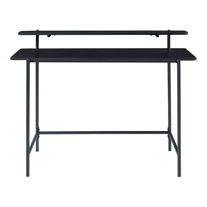 Scrivania Samnanger con Ripiano in Alto 120 x 55 x 88 cm -  Nero [en.casa]