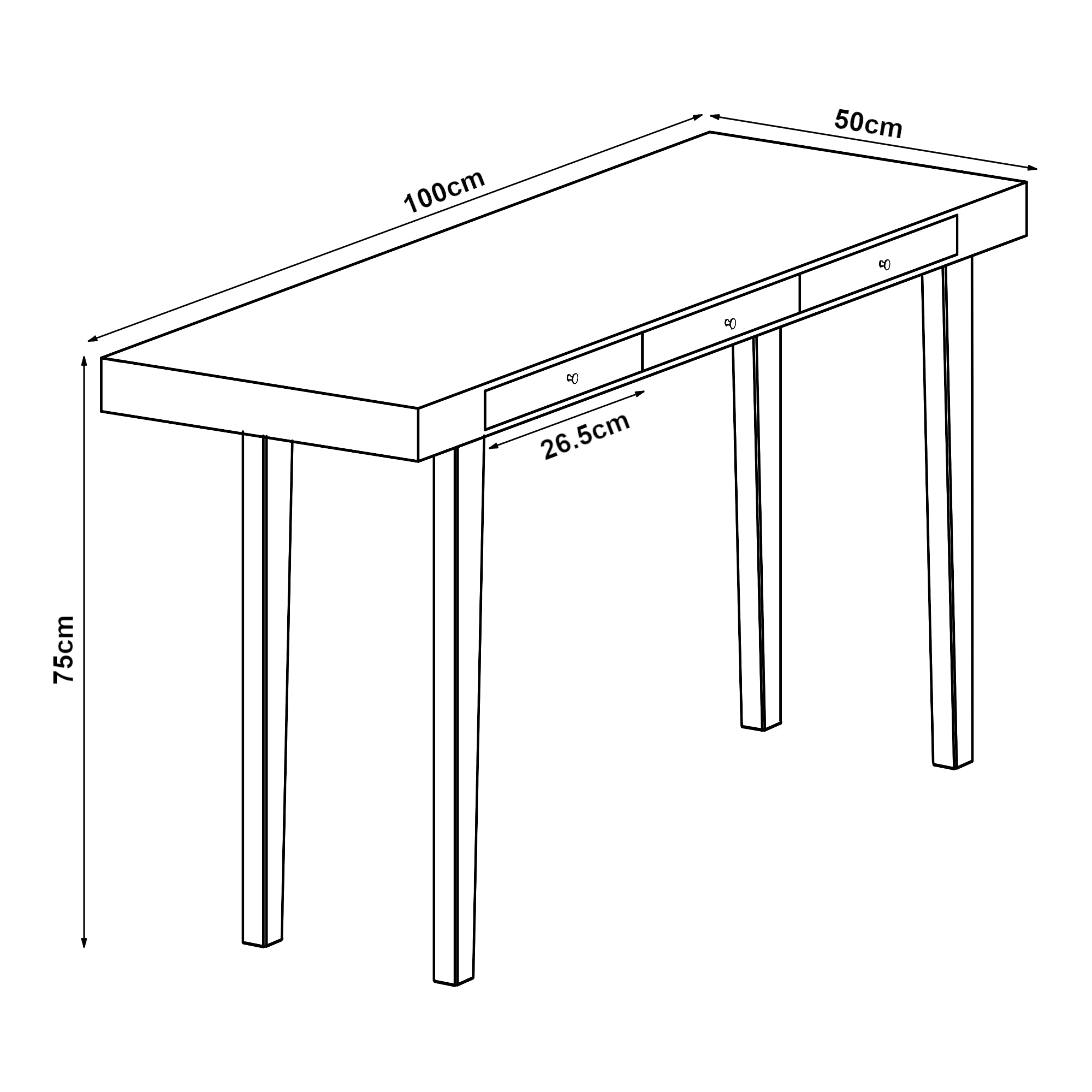 Scrivania Hässleholm in Bambù 100 x 50 cm color Naturale [en.casa]