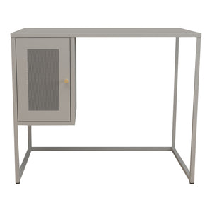 Scrivania Sund in Acciaio con Scomparto Chiuso con Anta 75x100x50 cm Grigio [en.casa]
