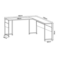 Scrivania Angolare Karlstang Tavolo PC a L 166 x 120 x 75 cm - Grigio Chiaro [en.casa]