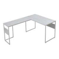 Scrivania Angolare Karlstang Tavolo PC a L 166 x 120 x 75 cm - Grigio Chiaro [en.casa]