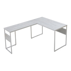 Scrivania Angolare Karlstang Tavolo PC a L 166 x 120 x 75 cm - Grigio Chiaro [en.casa]