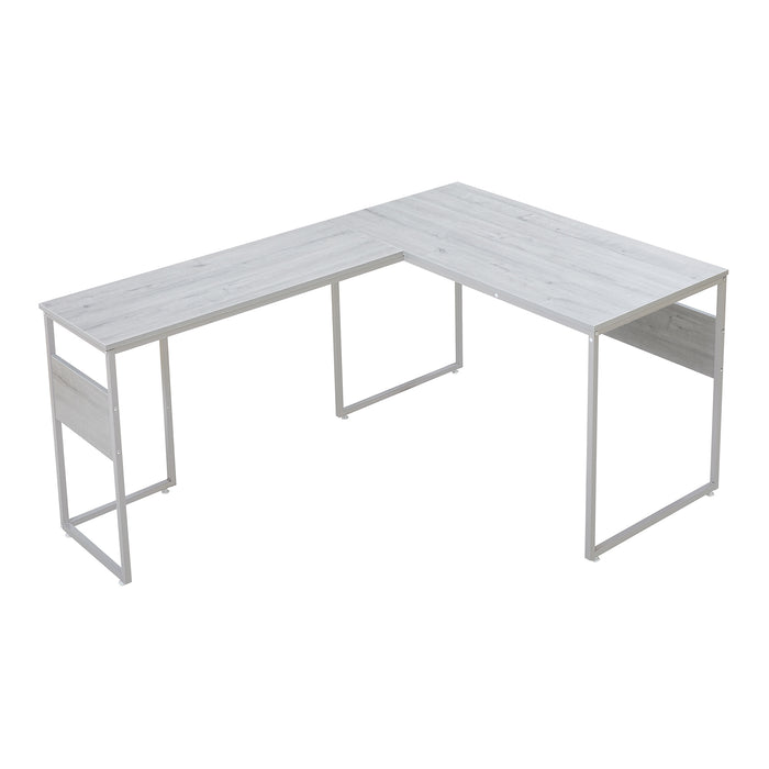 Scrivania Angolare Karlstang Tavolo PC a L 166 x 120 x 75 cm - Grigio Chiaro [en.casa]