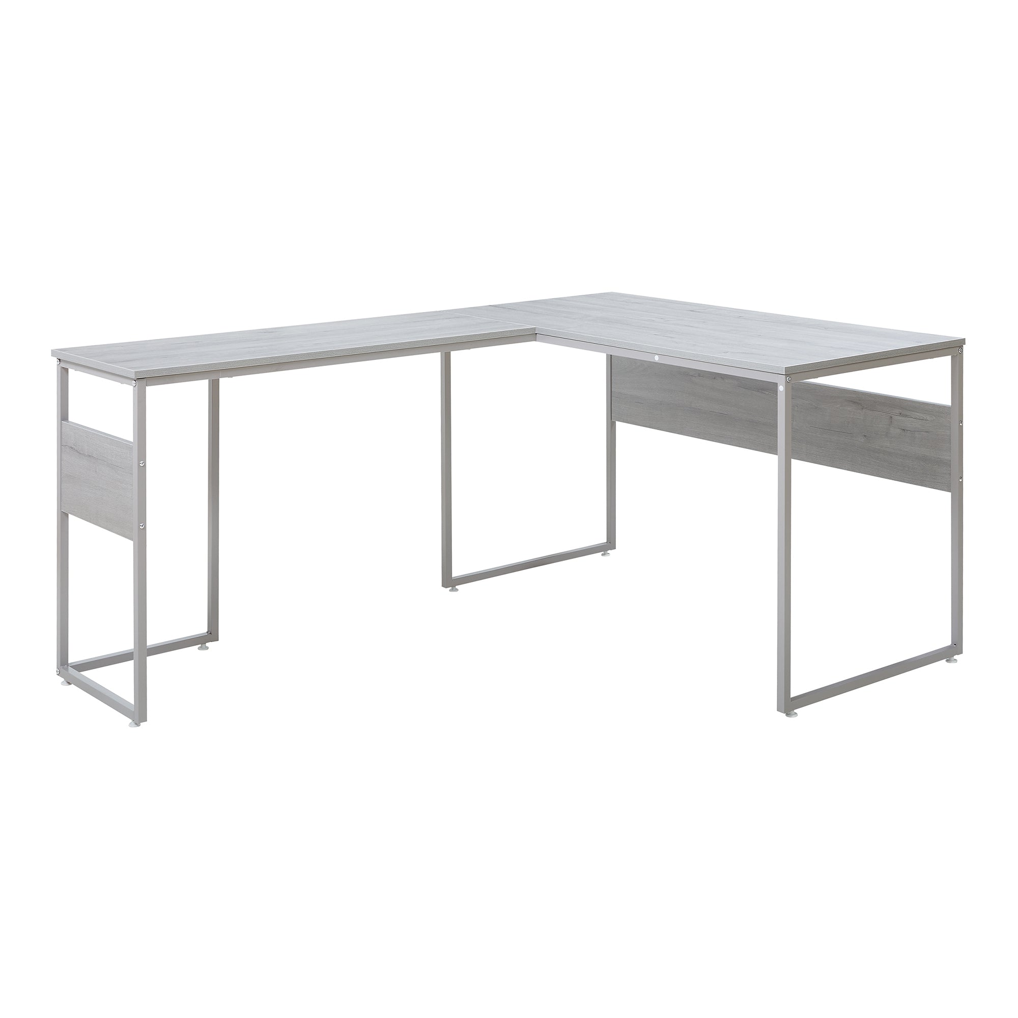 Scrivania Angolare Karlstang Tavolo PC a L 166 x 120 x 75 cm - Grigio Chiaro [en.casa]