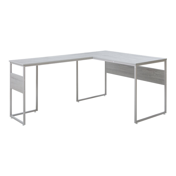 Scrivania Angolare Karlstang Tavolo PC a L 166 x 120 x 75 cm - Grigio Chiaro [en.casa]