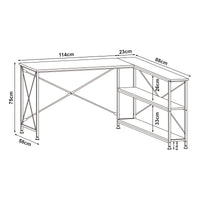 Scrivania Angolare Raundsvalt Tavolo a L con Laterale Reversibile 137x88x75 cm Nero [en.casa]