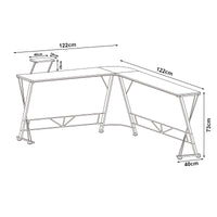 Scrivania Angolare Yremso Tavolo a L con Supporto Monitor 122 x 122 x 98 cm - Nero [en.casa]