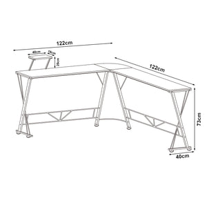 Scrivania Angolare Yremso Tavolo a L con Supporto Monitor 122 x 122 x 98 cm - Nero [en.casa]