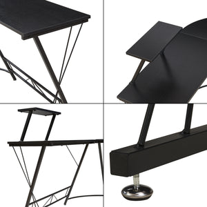 Scrivania Angolare Yremso Tavolo a L con Supporto Monitor 122 x 122 x 98 cm - Nero [en.casa]