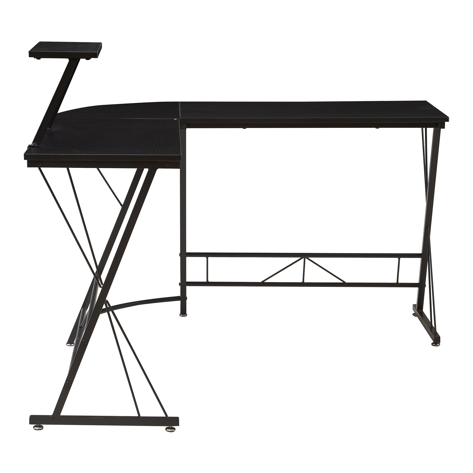 Scrivania Angolare Yremso Tavolo a L con Supporto Monitor 122 x 122 x 98 cm - Nero [en.casa]