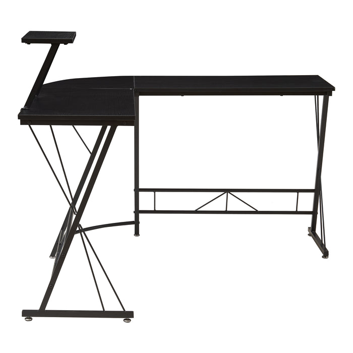 Scrivania Angolare Yremso Tavolo a L con Supporto Monitor 122 x 122 x 98 cm - Nero [en.casa]