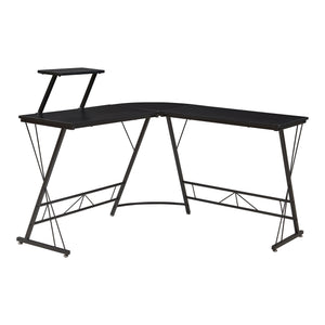 Scrivania Angolare Yremso Tavolo a L con Supporto Monitor 122 x 122 x 98 cm - Nero [en.casa]