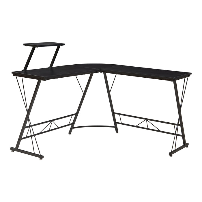 Scrivania Angolare Yremso Tavolo a L con Supporto Monitor 122 x 122 x 98 cm - Nero [en.casa]
