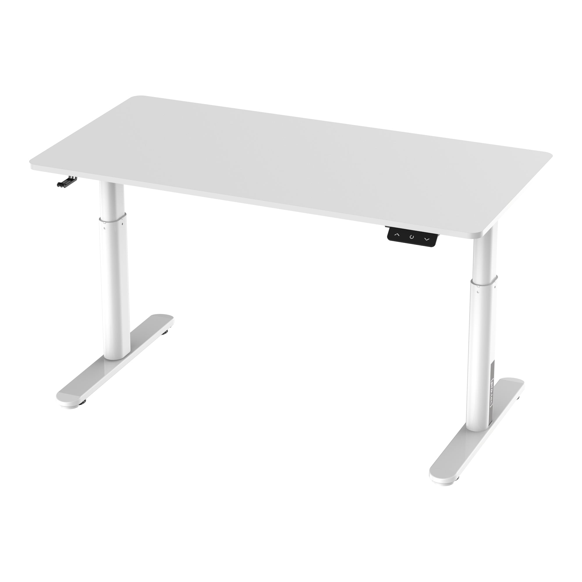 Scrivania Ringe per Cameretta Piano 120 x 60 cm Regolabile in Altezza con Sollevamento Elettrico - Bianco - pro.tec