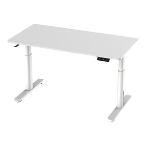 Scrivania Ringe per Cameretta Piano 120 x 60 cm Regolabile in Altezza con Sollevamento Elettrico - Bianco - pro.tec