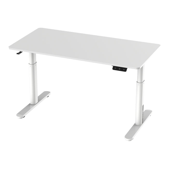 Scrivania Ringe per Cameretta Piano 120 x 60 cm Regolabile in Altezza con Sollevamento Elettrico - Bianco - pro.tec