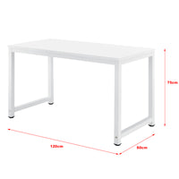 Scrivania Herning Tavolo PC con Piano Rettangolare 120x60 cm - Bianco [en.casa]