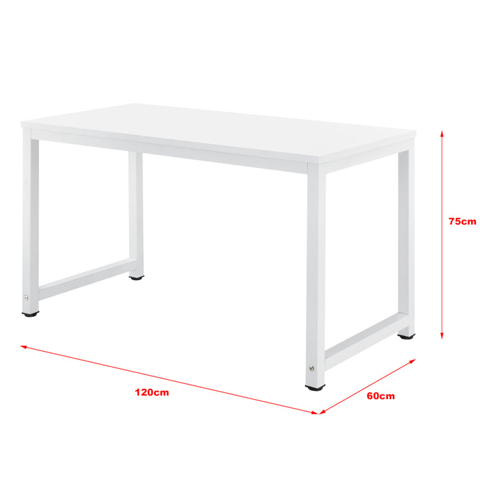 Scrivania Herning Tavolo PC con Piano Rettangolare 120x60 cm - Bianco [en.casa]