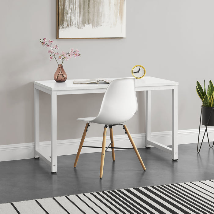 Scrivania Herning Tavolo PC con Piano Rettangolare 120x60 cm - Bianco [en.casa]