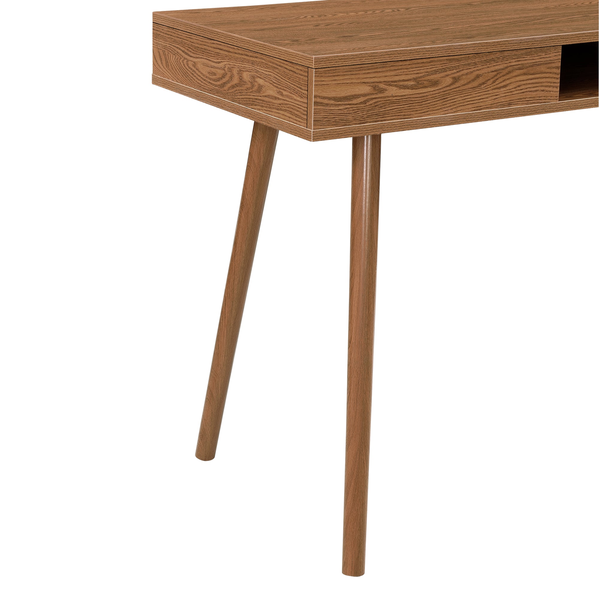 Scrivania Habo Tavolo con Cassetto e Scomparto Semichiuso 74x115x48 cm Color Legno Scuro [en.casa]