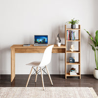 Scrivania Chagtuniejle con Scaffale Laterale 150 x 45 x 120 cm - Effetto Legno [en.casa]