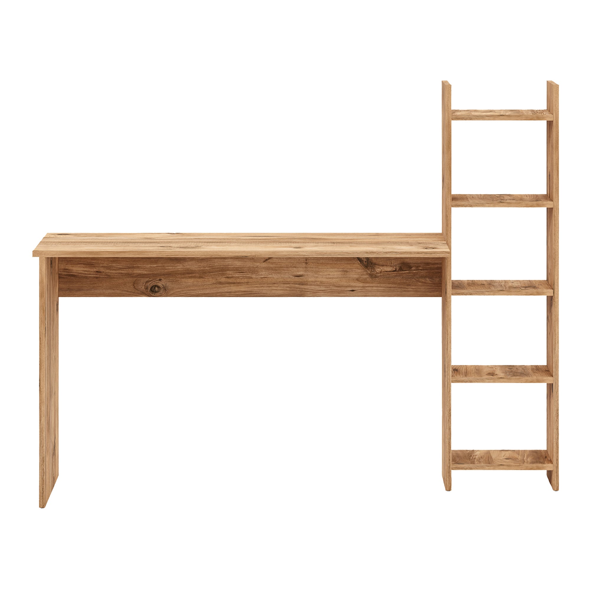Scrivania Chagtuniejle con Scaffale Laterale 150 x 45 x 120 cm - Effetto Legno [en.casa]