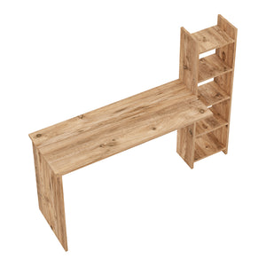 Scrivania Chagtuniejle con Scaffale Laterale 150 x 45 x 120 cm - Effetto Legno [en.casa]