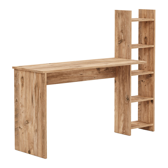 Scrivania Chagtuniejle con Scaffale Laterale 150 x 45 x 120 cm - Effetto Legno [en.casa]