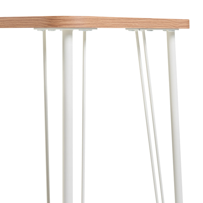 Tavolo a Rotelle Overhalla con Gambe a Forcina Piano 80 x 40 cm Effetto Rovere / Bianco [en.casa]