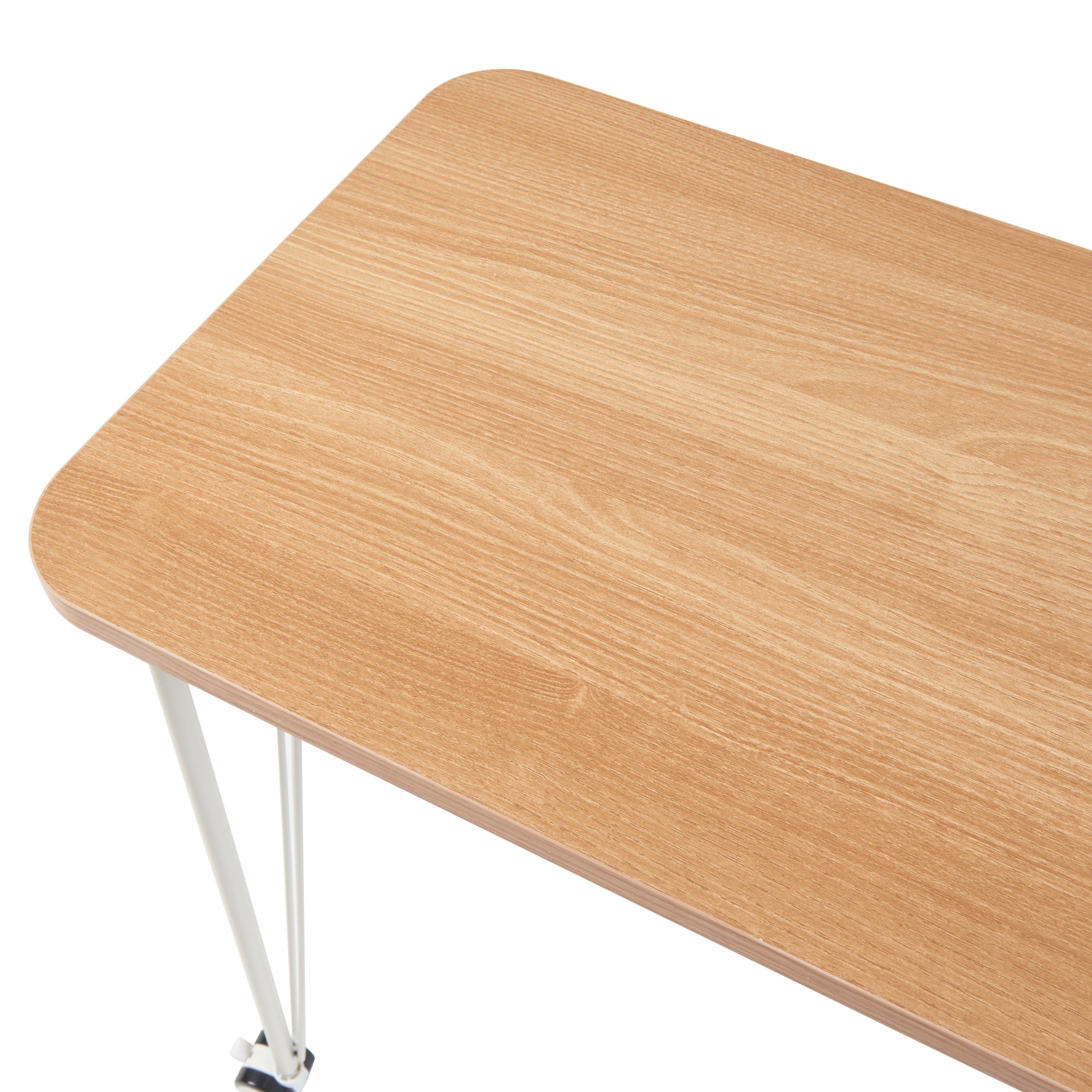 Tavolo a Rotelle Overhalla con Gambe a Forcina Piano 80 x 40 cm Effetto Rovere / Bianco [en.casa]