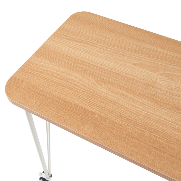 Tavolo a Rotelle Overhalla con Gambe a Forcina Piano 80 x 40 cm Effetto Rovere / Bianco [en.casa]