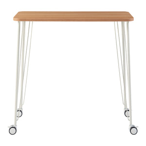 Tavolo a Rotelle Overhalla con Gambe a Forcina Piano 80 x 40 cm Effetto Rovere / Bianco [en.casa]