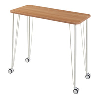 Tavolo a Rotelle Overhalla con Gambe a Forcina Piano 80 x 40 cm Effetto Rovere / Bianco [en.casa]