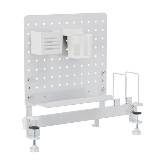 Organizzatore da Scrivania Sauda con Pegboard Pannello Forato 50 x 50 cm - Bianco [en.casa]