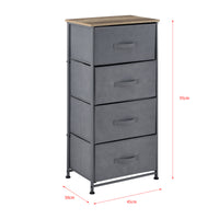 Cassettiera a Colonna con 4 Cassetti in Tessuto Grigio scuro pro.tec