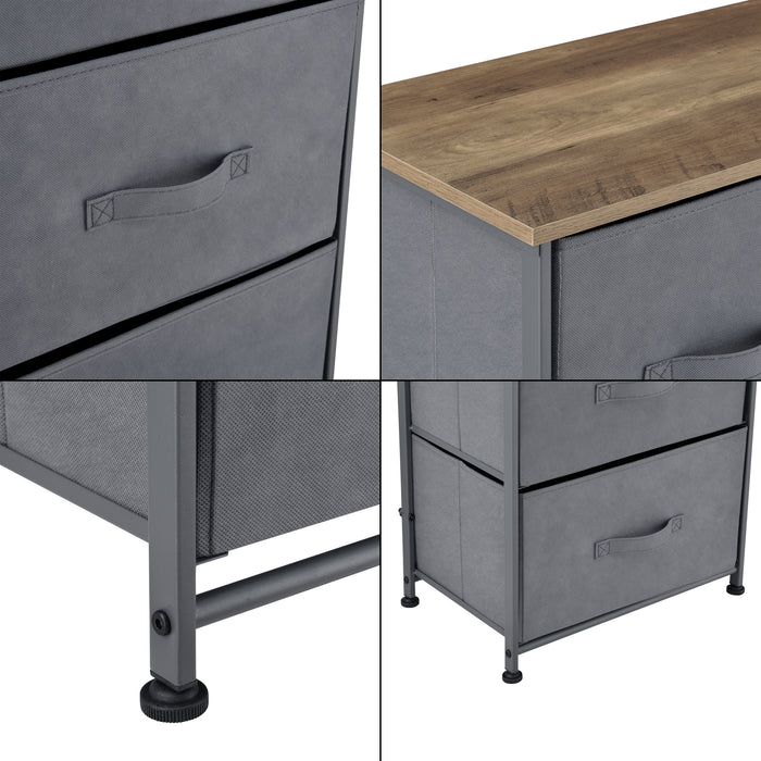 Cassettiera a Colonna con 4 Cassetti in Tessuto Grigio scuro pro.tec