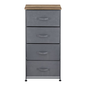 Cassettiera a Colonna con 4 Cassetti in Tessuto Grigio scuro pro.tec