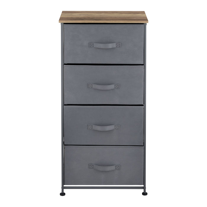 Cassettiera a Colonna con 4 Cassetti in Tessuto Grigio scuro pro.tec