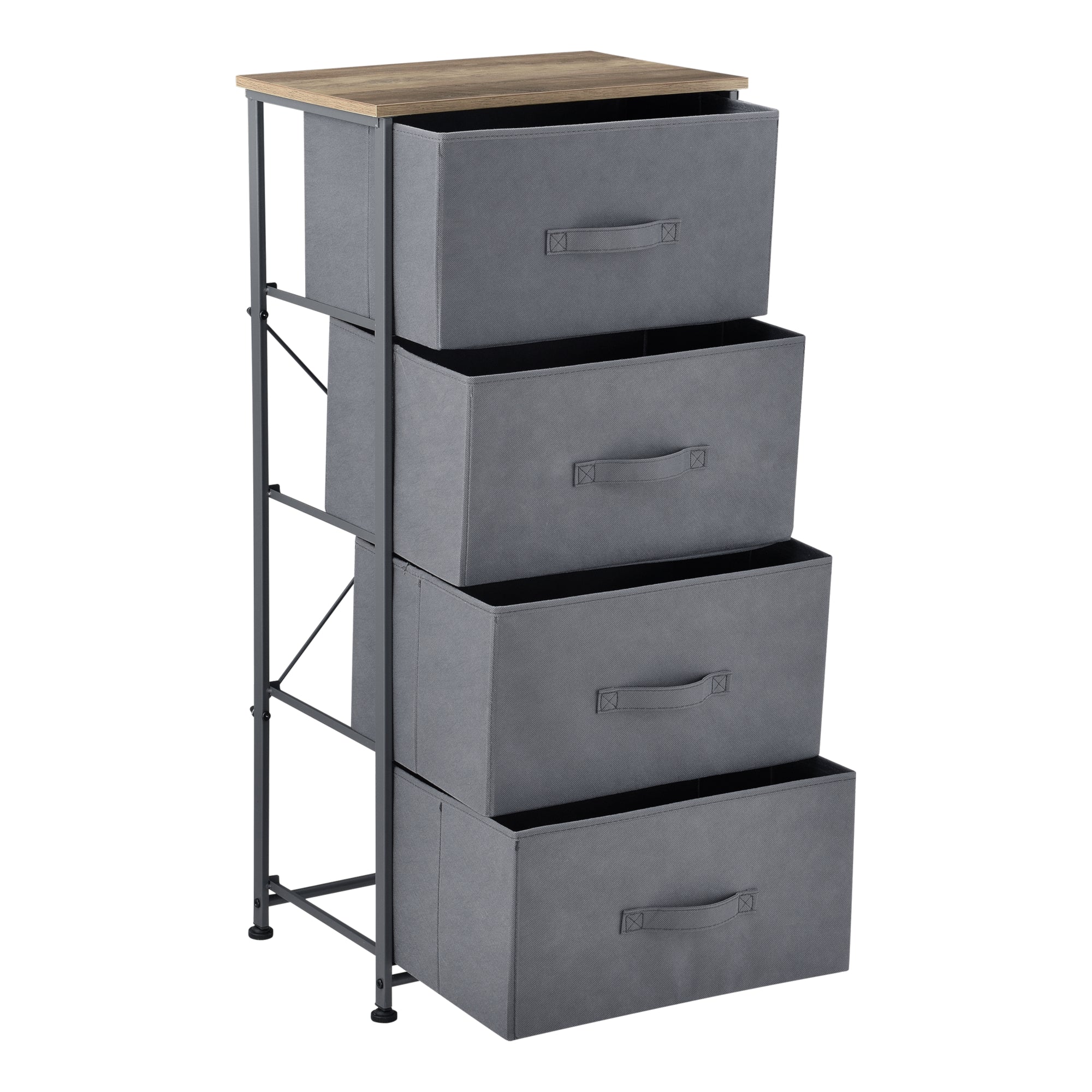 Cassettiera a Colonna con 4 Cassetti in Tessuto Grigio scuro pro.tec