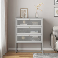 Cassettiera Sund in Acciaio con Frontali Traforati 105x80x40 cm Grigio [en.casa]